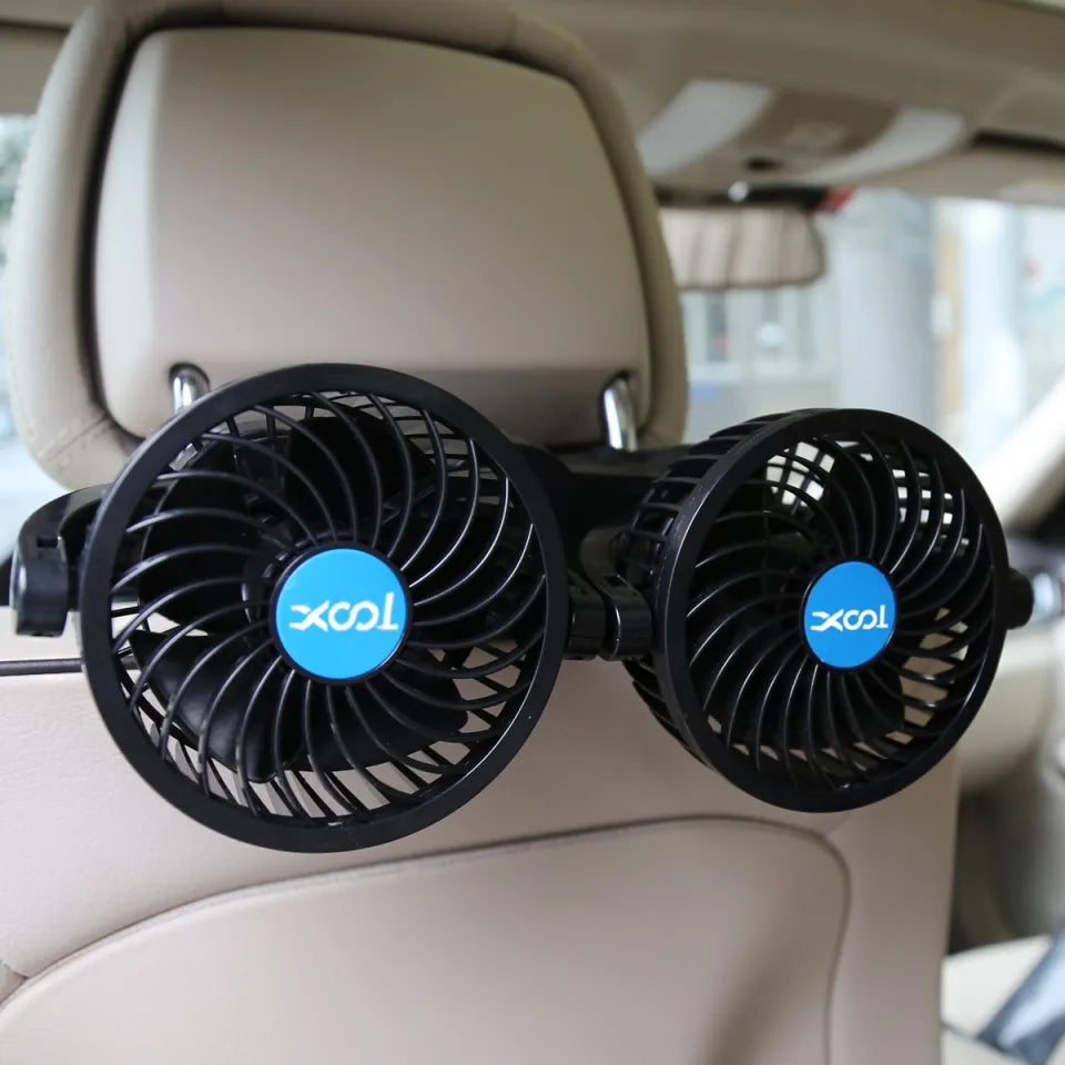 12v Car Dashboard cooling fan, dual head fan 360 degree rotation Fan for Cars