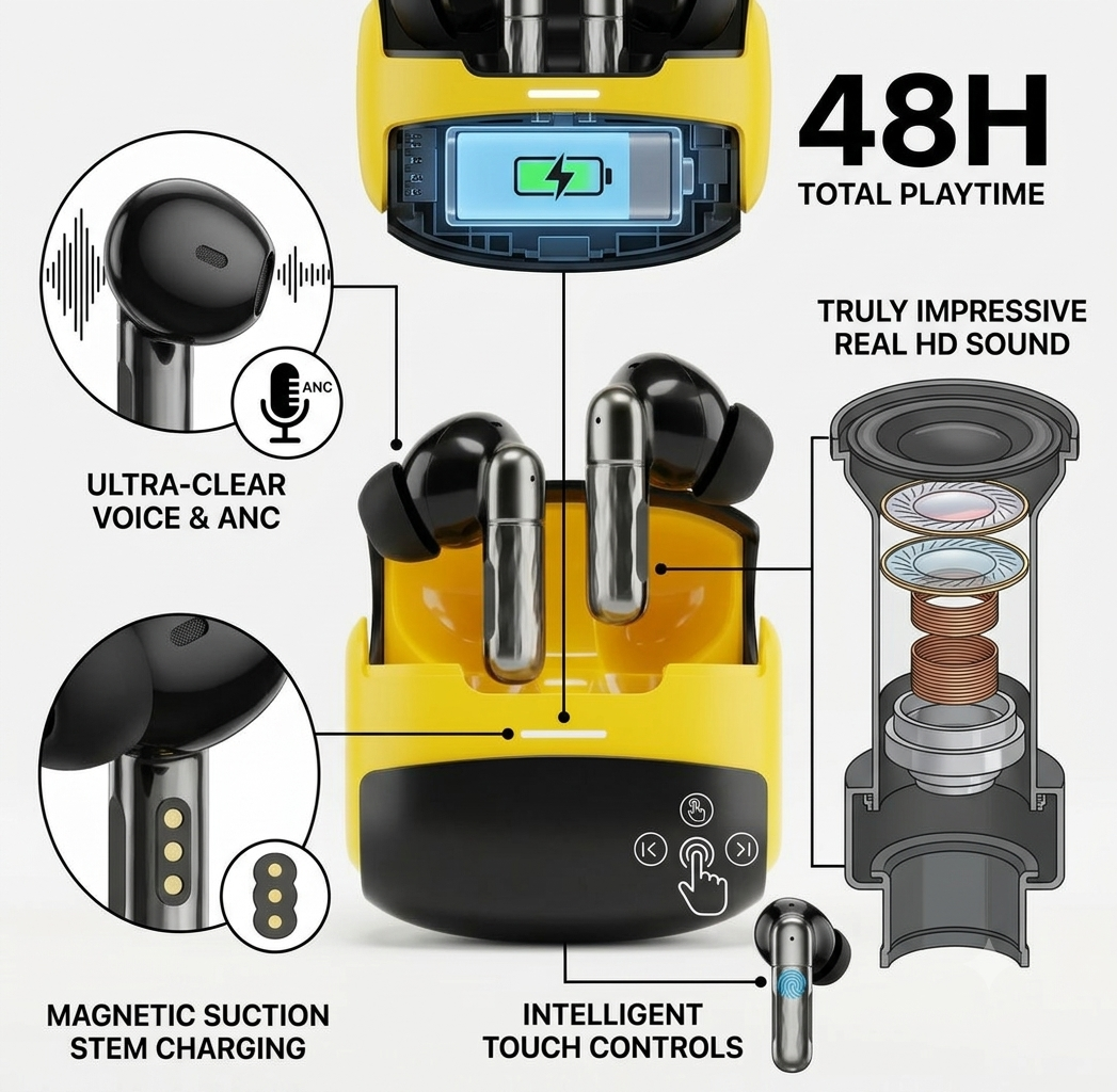 U39 Wireless Bluetooth Earbuds – Deep Bass & HD Sound